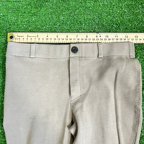 Tuff Rider Youth Equestrian Riding Tights SZ 14 Breeches (3) Khaki Riding Pants - Picture 5 of 16